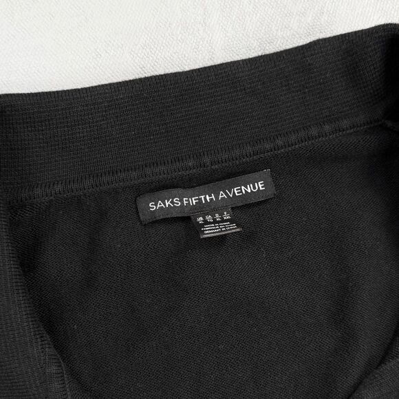 Saks Fifth Avenue Cotton Blend Knit Zip Front Polo Shirt Men's XL - Picture 2 of 3